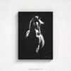 Pure Beauty - Dramatic Black and White Horse Drawing - Black Float Frame Canvas
