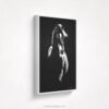 Pure Beauty - Dramatic Black and White Horse Drawing - White Float Frame Canvas
