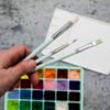 HIMI Gouache Paint Set, 24 Colors x 30ml, Jelly Cup Design with 3 Paint Brushes and a Palette