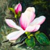 Magnolia Flower Wall Art Print, Botanical Fine Art Print, Pink Floral Art, Nature Illustration, Home Decor, Textured Watercolor Matte Paper