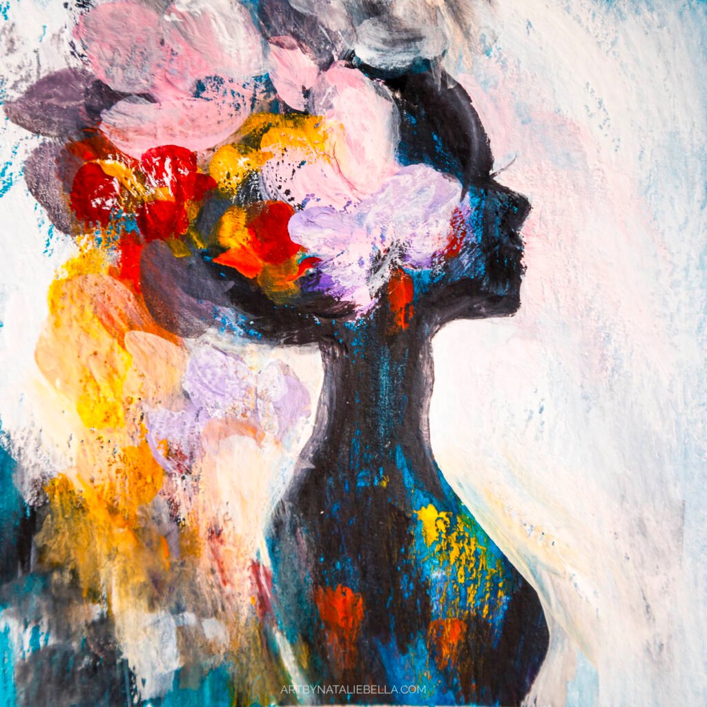 "Bloom Within I" Gouache on Paper, 8x8", Natalie Bella, July 2025