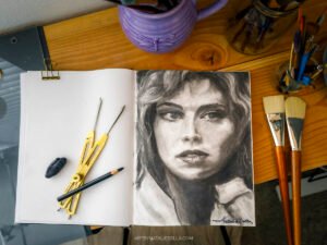 Drawing of Kelly McGillis from Top Gun - Graphite on Paper - Art by Natalie Bella