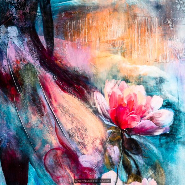 Dreams of Resurgence – Oil on Canvas | Contemporary Feminine Art with Bold Florals