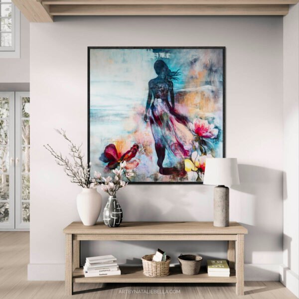Dreams of Resurgence – Oil on Canvas | Contemporary Feminine Art with Bold Florals
