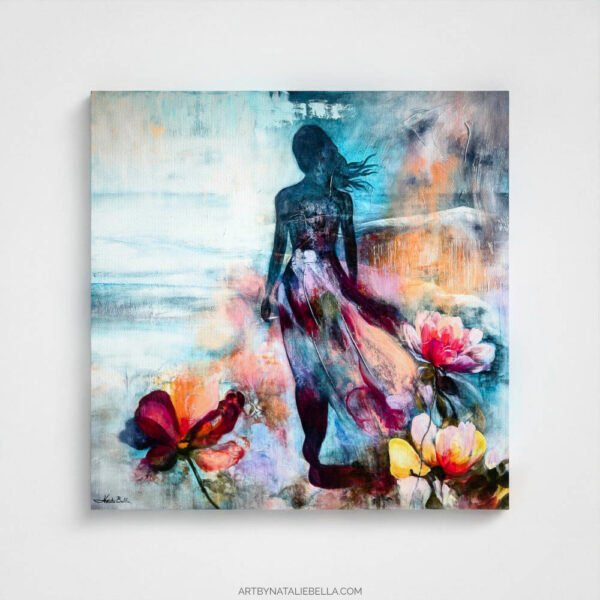 Dreams of Resurgence – Oil on Canvas | Contemporary Feminine Art with Bold Florals