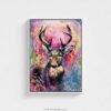 Wildwood Heart – Canvas Print in Float Frame | Contemporary Deer Wildlife Art with Vibrant Colors