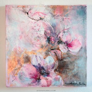 Where Light Lingers - Original Floral 12x12 Painting | Oil & Mixed Media on Canvas