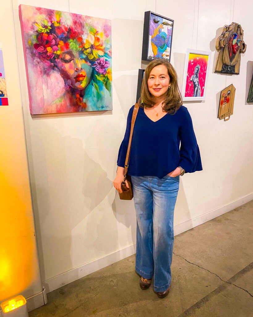 Artist Natalie Bella at the Las Vegas Arts District fundraiser event