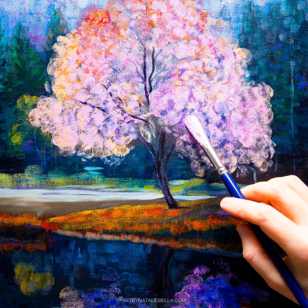 Twilight Blossoms - Original 16x20 Oil Painting by Natalie Bella