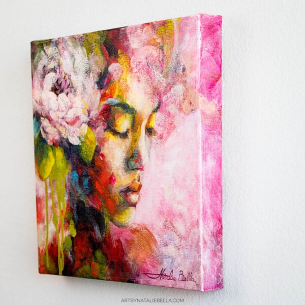 She's somewhere between waking and dreaming - the soft place where thoughts loosen and colors run together. This is where awakening begins, quietly, without effort. From the Spring Within collection.
