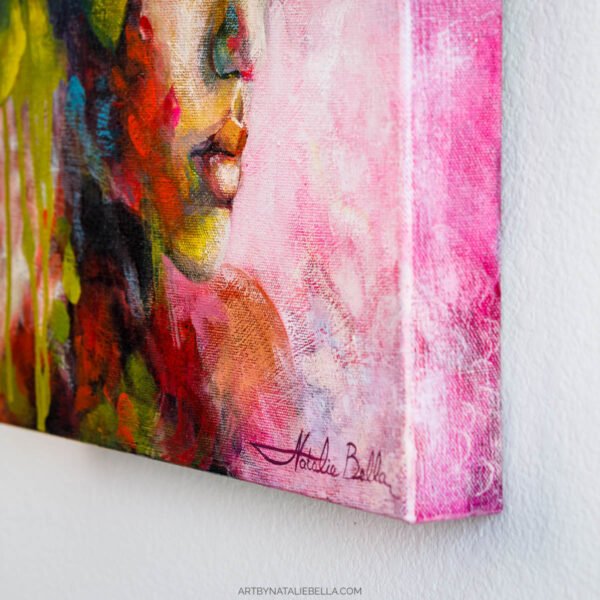 She's somewhere between waking and dreaming - the soft place where thoughts loosen and colors run together. This is where awakening begins, quietly, without effort. From the Spring Within collection.