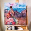 What She Carried, Where She Stayed - Oil & Mixed Media on Canvas | 20x20"