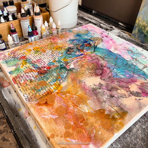 What She Carried, Where She Stayed - Oil & Mixed Media on Canvas | 20x20"