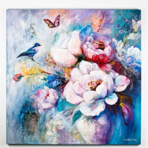 Whispers of Beauty - Oil & Mixed Media on Canvas | 48x48"