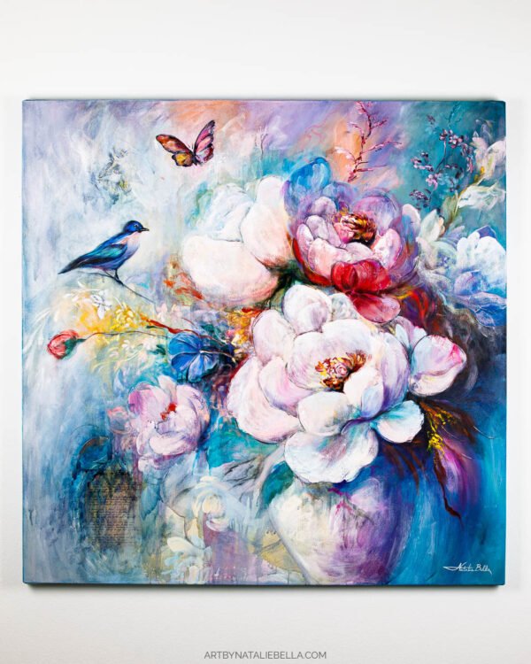 Whispers of Beauty - Oil & Mixed Media on Canvas | 48x48"