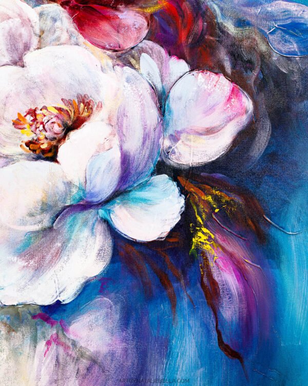 Whispers of Beauty - Oil & Mixed Media on Canvas | 48x48"