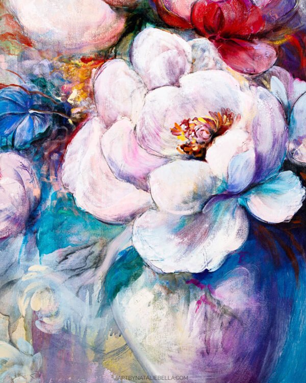 Whispers of Beauty - Oil & Mixed Media on Canvas | 48x48"