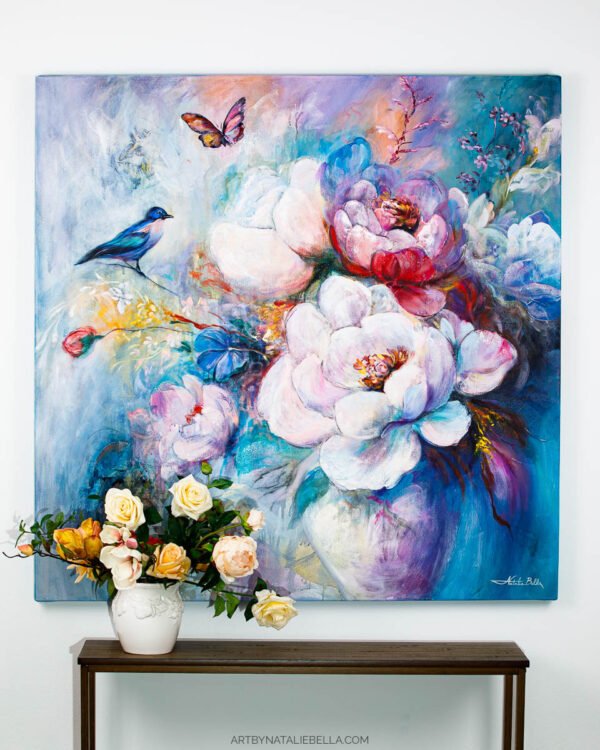 Whispers of Beauty - Oil & Mixed Media on Canvas | 48x48"