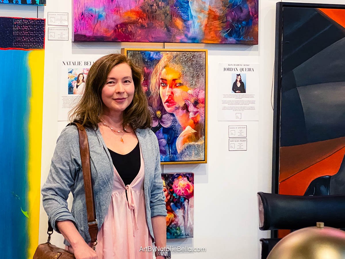 Artist Natalie Bella at IKON Homes gallery reception