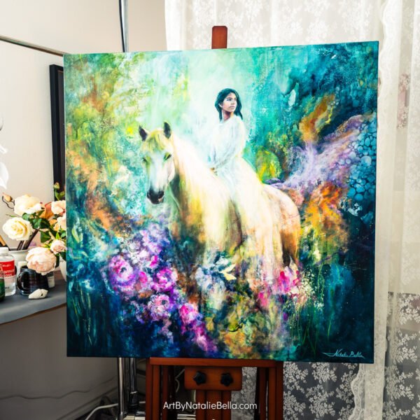Emerging - Oil & Mixed Media on Canvas - 36x36x1.5 - Natalie Bella Emerging - Oil & Mixed Media on Canvas - 36x36x1.5 - Natalie Bella